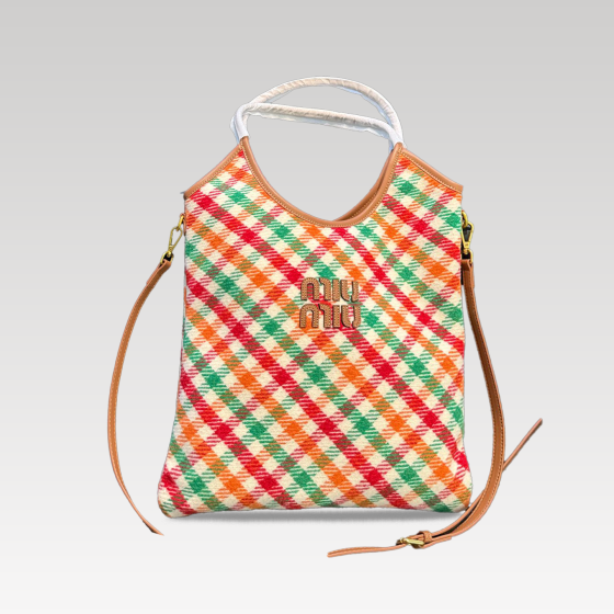MIUMIU checkered tote bag